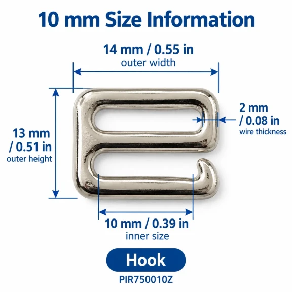 10 mm Zamak Sütyen Kancası PIR750010Z