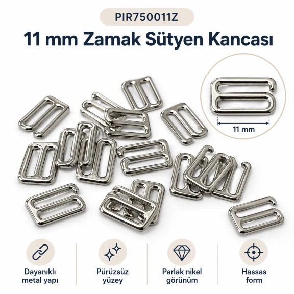 11 mm Zamak Sütyen Kancası PIR750011Z