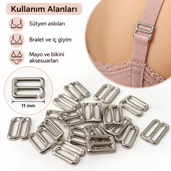 11 mm Zamak Sütyen Kancası PIR750011Z