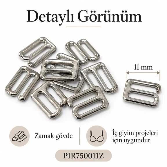 11 mm Zamak Sütyen Kancası PIR750011Z