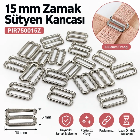 15 mm Zamak Sütyen Kancası PIR750015Z