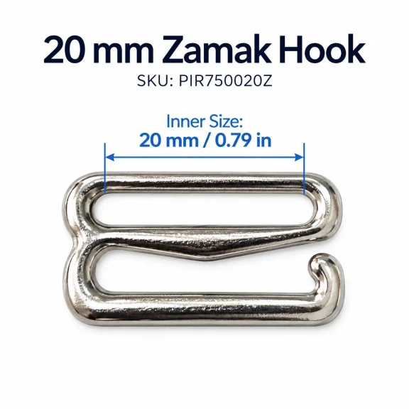 20 mm Zamak Sütyen Kancası PIR750020Z