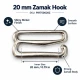 20 mm Zamak Sütyen Kancası PIR750020Z