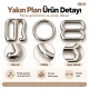 8 mm Zamak Sütyen Askı Ayar Tokası, Halkası ve Kancası 3'lü Takım PIR770008Z