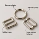 10 mm Zamak Sütyen Askı Ayar Tokası, Halkası ve Kancası 3'lü Takım PIR770010Z