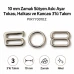10 mm Zamak Sütyen Askı Ayar Tokası, Halkası ve Kancası 3'lü Takım PIR770010Z