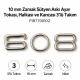 10 mm Zamak Sütyen Askı Ayar Tokası, Halkası ve Kancası 3'lü Takım PIR770010Z