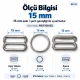 15 mm Zamak Sütyen Askı Ayar Tokası, Halkası ve Kancası 3'lü Takım PIR770015Z