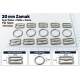 20 mm Zamak Sütyen Askı Ayar Tokası, Halkası ve Kancası 3'lü Takım PIR770020Z