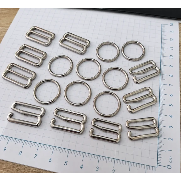 20 mm Zamak Sütyen Askı Ayar Tokası, Halkası ve Kancası 3'lü Takım PIR770020Z