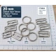 20 mm Zamak Sütyen Askı Ayar Tokası, Halkası ve Kancası 3'lü Takım PIR770020Z