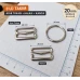 20 mm Zamak Sütyen Askı Ayar Tokası, Halkası ve Kancası 3'lü Takım PIR770020Z