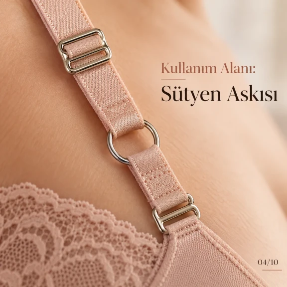 10 mm Zamak Mayo Model Sütyen Askı Ayar Tokası, Halkası ve Kancası 3'lü Takım PIR771010Z