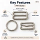 20 mm / 0.79 in Zamak Wide-Body Bra Strap Slider, Ring and Hook 3-Piece Set PIR772020Z