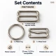 20 mm / 0.79 in Zamak Wide-Body Bra Strap Slider, Ring and Hook 3-Piece Set PIR772020Z