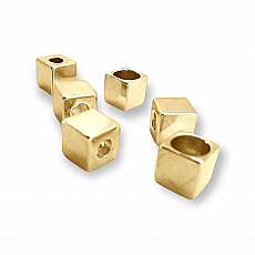 Inlet 4 mm - 0,16" Cord End for Clothing Cube Shaped Metal length 7.8 mm PBB002
