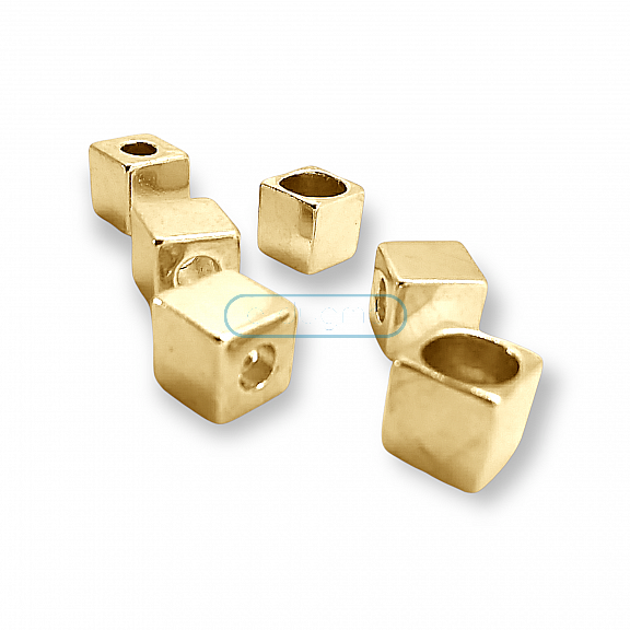 Inlet 4 mm Cord End for Clothing Cube Shaped Metal length 7.8 mm PBB002