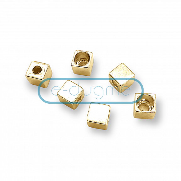 Inlet 4 mm Cord End for Clothing Cube Shaped Metal length 7.8 mm PBB002