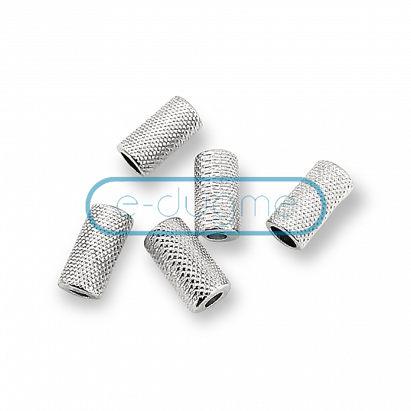 Inlet 3.3 mm Cord End Mosaic Patterned Metal length 13.5 mm PBB005