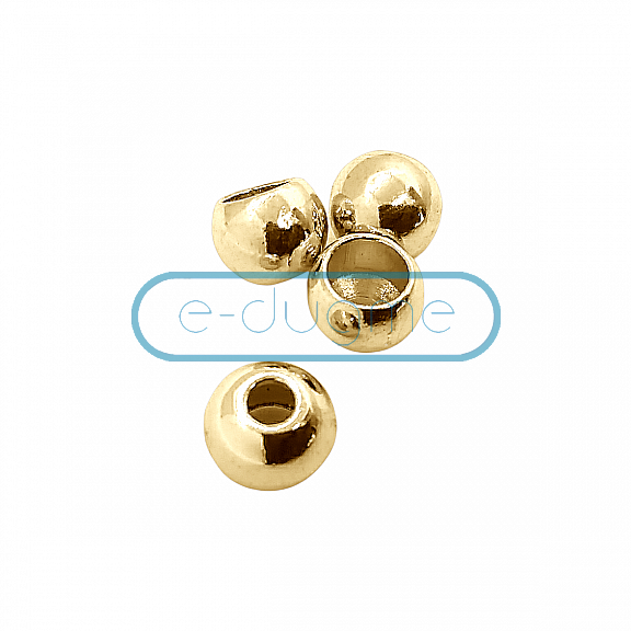 Cord End Spherical Shape Bead Connector length 8 mm Inlet 4 mm PBB007