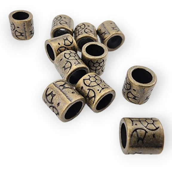 Antique Yellow Metal Bead Shape with Lace Pattern 5.8 mm PBB008PROMO