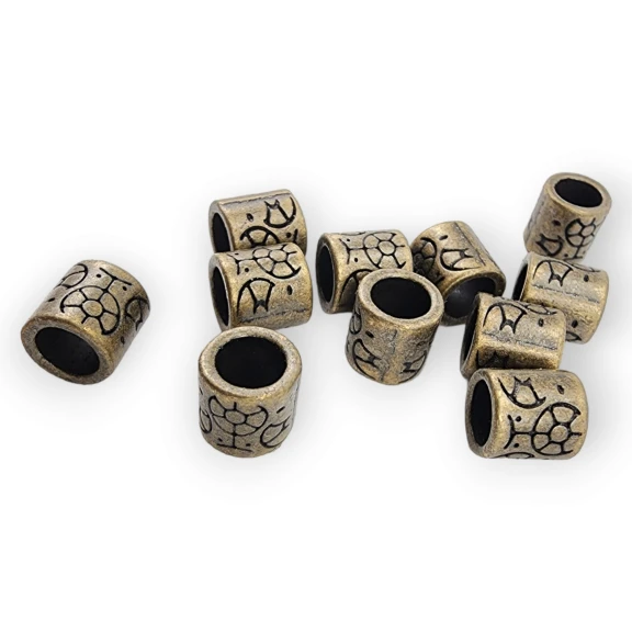 Antique Yellow Metal Bead Shape with Lace Pattern 5.8 mm PBB008PROMO