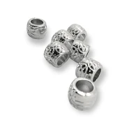 Bağucu  Desenli Metal Boncuk Şekil boy 7 mm Giriş 5,8 mm PBB008