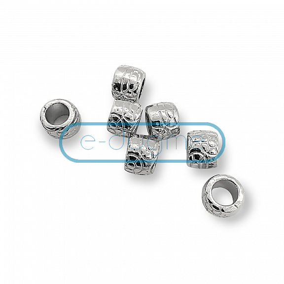 Inlet 5.8 mm Cord End for Clothing Patterned Metal Bead Shape length 7 mm PBB008