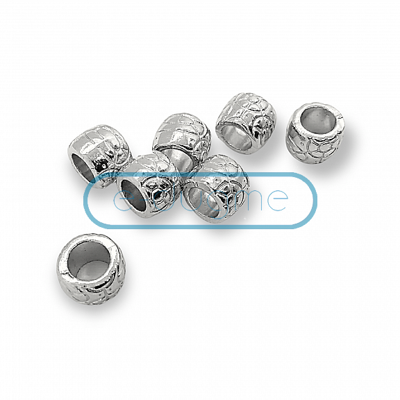 Inlet 5.8 mm Cord End for Clothing Patterned Metal Bead Shape length 7 mm PBB008