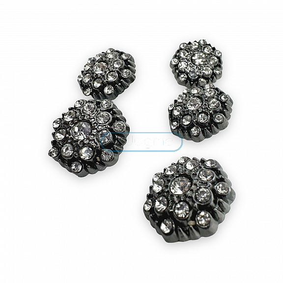 20 mm 32 boy Taşlı Düğme Siyah ve Beyaz Taşlı Düğme Ceket ve Hırka Düğmesi PBT0025