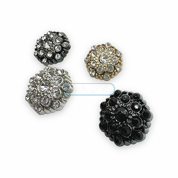 20 mm 32 L Rhinestone Button Black and White Rhinestone Button Jacket and Cardigan Button PBT0025