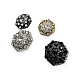 20 mm 32 L Rhinestone Button Black and White Rhinestone Button Jacket and Cardigan Button PBT0025