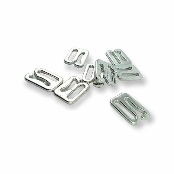 10 mm Zamak Metal Sütyen Kancası CT02637, iç giyim aksesuarı, zamak metal malzeme, 10,2 mm bant geçişi ile uyumlu