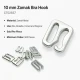 10 mm Zamak Metal Sütyen Kancası CT02637, iç giyim aksesuarı, zamak metal malzeme, 10,2 mm bant geçişi ile uyumlu