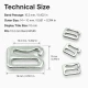 10 mm Zamak Metal Sütyen Kancası CT02637, iç giyim aksesuarı, zamak metal malzeme, 10,2 mm bant geçişi ile uyumlu