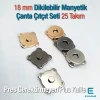 18 mm Dikilebilir Manyetik Çanta Çıtçıt Seti 25 Takım (50 Parça) 10132DIKPK25