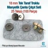 18 mm Tek Taraf Troklu Manyetik Çanta Çıtçıt Seti 25 Takım (100 Parça) 10132TekTPK25