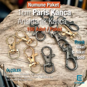 1 cm Paris Kanca Yaylı Döner Kancalar - Anahtarlık Kancası 100 Ad/Packet A 510Promo
