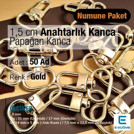 1,5 cm Anahtarlık Kanca Gold Renk Papağan Kanca 50 Adet /Paket A 546 PROMO 1,5 cm Anahtarlık Kanca Gold Renk Papağan Kanca 50 Adet /Paket A 546 PROMO