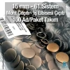 15 mm Paslanmaz Çıtçıt Antik Sarı 100 Adet/Paket 61 Çıtçıt Düğme C0004P15PKAntS