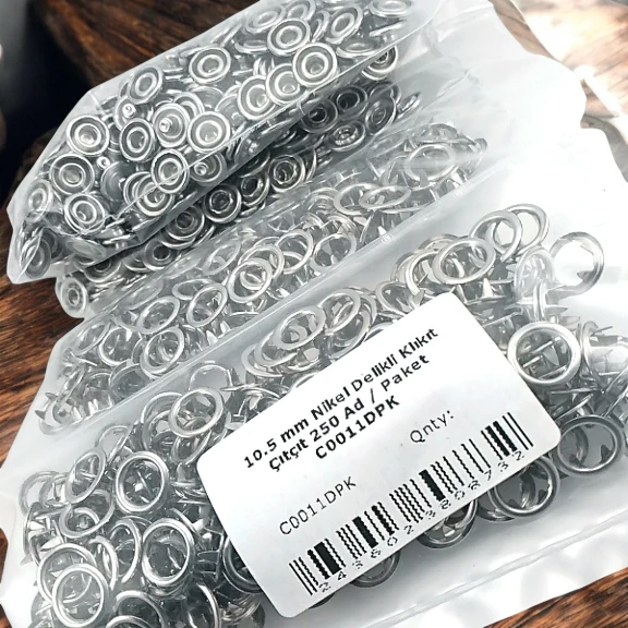 10,5 mm Paslanmaz Nikel Delikli Klikıt Çıtçıt 250 Adet/ Paket C0011DPK