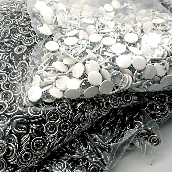 Baby Snap Fastener with Cover 9.5mm - 3/8" Ecru Painted Stainless 250 Pieces/Pack C0014PromoPEcru