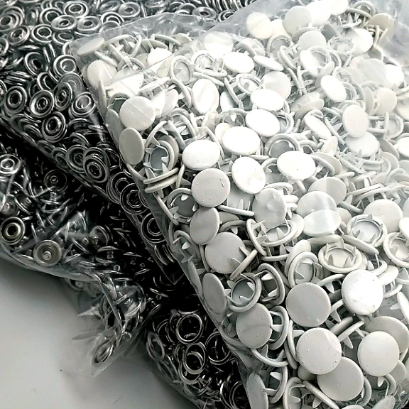 Baby Snap Fastener with Cover 9.5mm - 3/8" Ecru Painted Stainless 250 Pieces/Pack C0014PromoPEcru