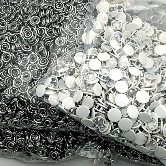 Baby Snap Fastener with Cover 9.5mm - 3/8" Ecru Painted Stainless 250 Pieces/Pack C0014PromoPEcru