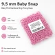 9.5 mm / 0.37 in Baby Pink Stainless Eyelet-Style Klıkit Baby Snap Fastener for children's clothing and light textile