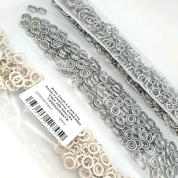 Bebe Çıtçıtı 9,5 mm Taş Rengi Paslanmaz Delikli Klikıt Çıtçıt - 250 Adet/Pk, bebek giyim ve çocuk giyimde kullanılmak üzere