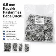Bebe Çıtçıtı 9,5 mm Paslanmaz Kapaklı Klikıt Çıtçıt 200 Adet/Pk C0095KPPK