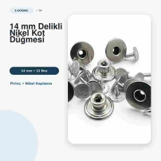 14 mm / 0.55 in 22L Perforated Nickel-Plated Brass Jeans Button Fixed Cup 100 Pieces DK00014DDUZPPROMO