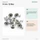 14 mm Perforated Nickel-Plated Brass Jeans Button with Fixed Cup for Trousers and Jackets - Pack of 100