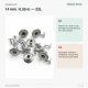 14 mm Perforated Nickel-Plated Brass Jeans Button with Fixed Cup for Trousers and Jackets - Pack of 100